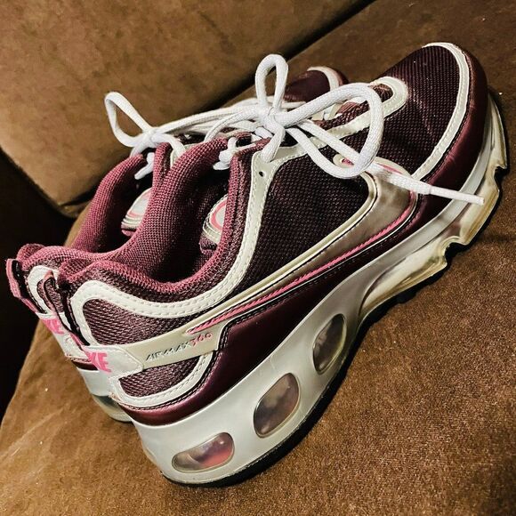 Gorgeous Vintage Nike Zoom Air Max 360 Burgundy Maroon White Womens 9 US 40.5 EU - Picture 5 of 11